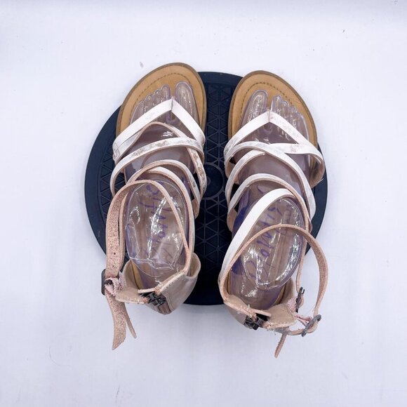 Blowfish Malibu Strappy Gladiator Flat Sandals Zip Back Women's Size 8.5 - Picture 7 of 9